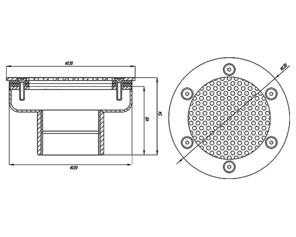 Водозабор сетчатый D120  2" ВР (под пленку) Vimlex (105.001)