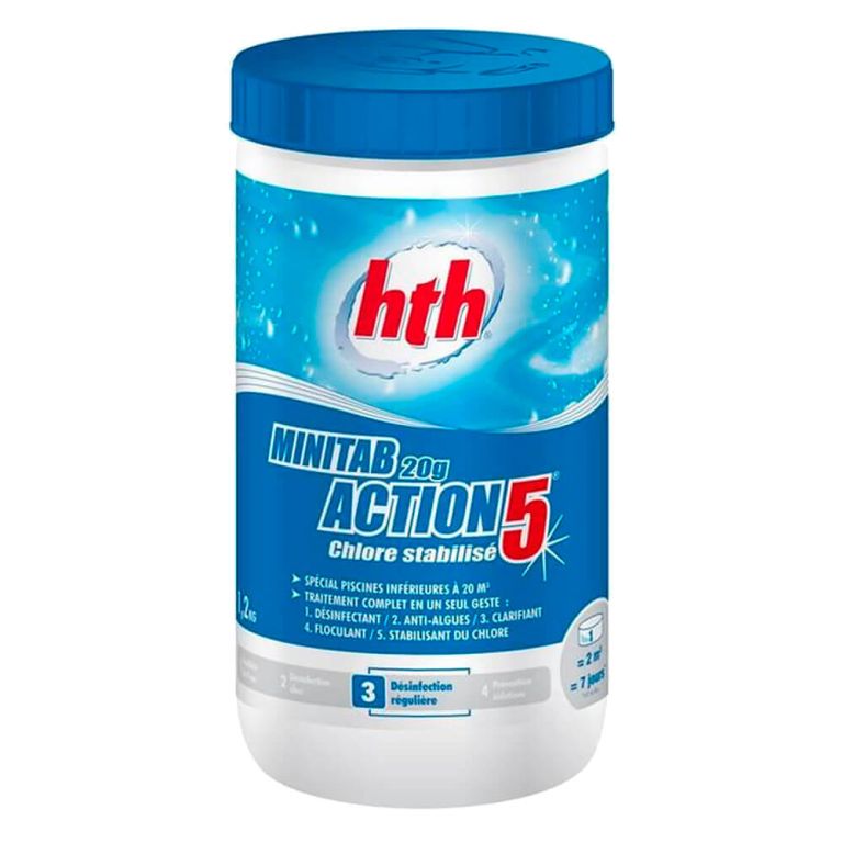 Многофункциональные таблетки HTH стабилизированного хлора 5 в 1, 20 гр. 1,2 кг
