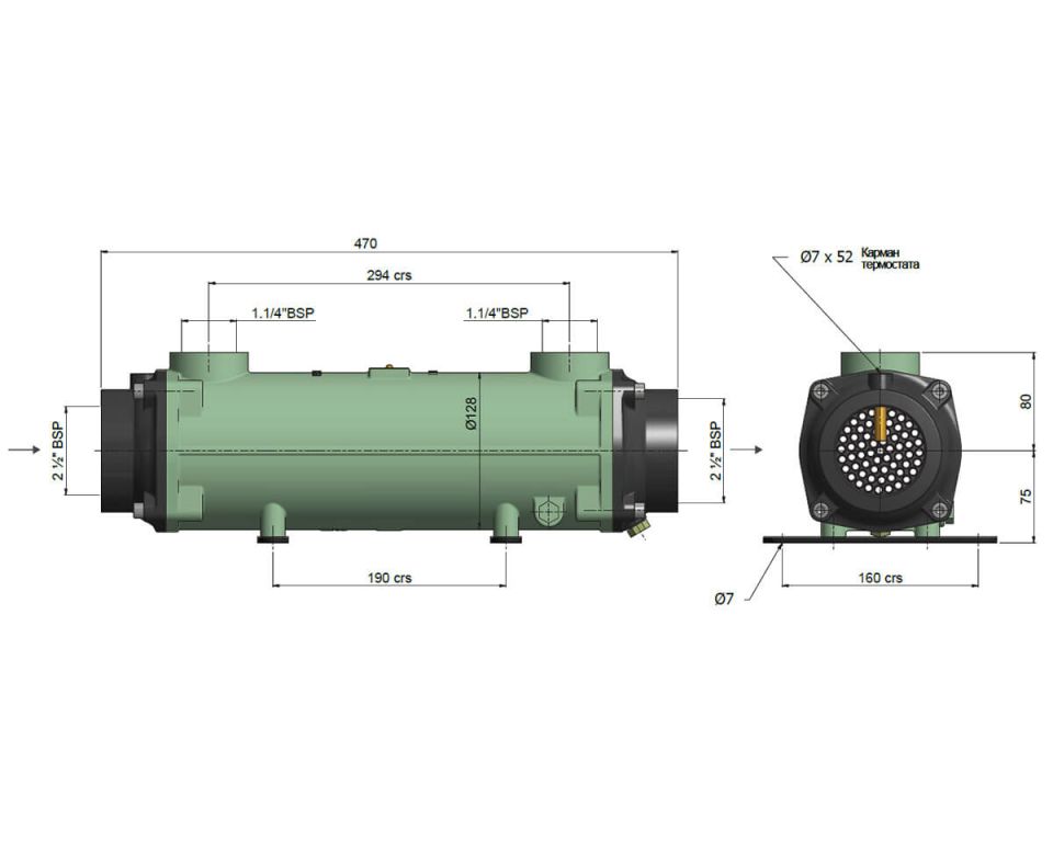 Теплообменник  170 кВт Bowman, трубки из купроникеля (FG100-5115-2C)