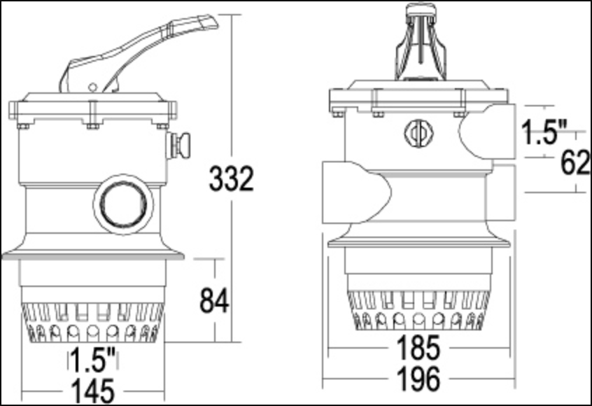Вентиль 6-ти поз. (верхний 1 1/2") для фильтров V350 - V650 Emaux MPV-01/ 88280105