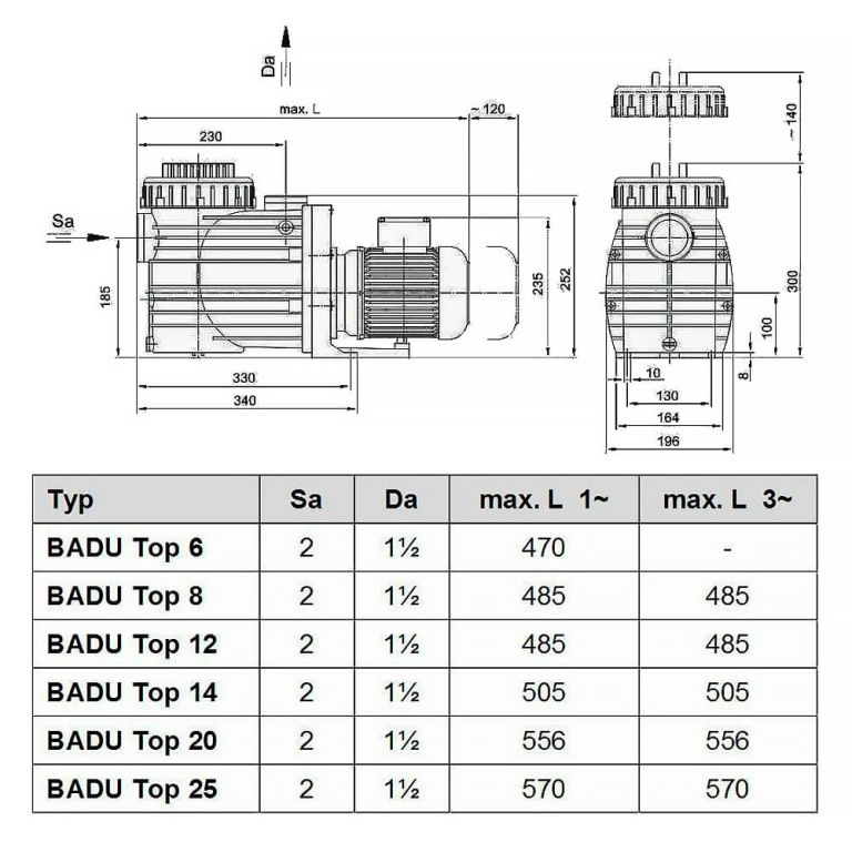 Насос с префильтром 12 м3/ч Speck BADU Top 12 0,69 кВт 220В (219.0123.438)