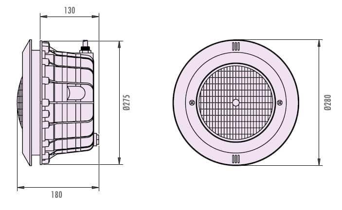 Прожектор 300 Вт IML Standart под плитку с накладкой из нерж стали (B032P)
