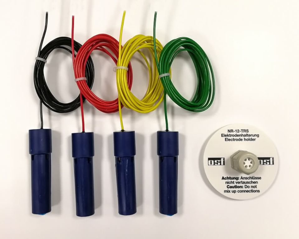 Комплект из 4 электродов для OSF NR-12-TRS-2 с цветным кабелем, из нержавеющей стали V2A, 3м (303.000.0113)