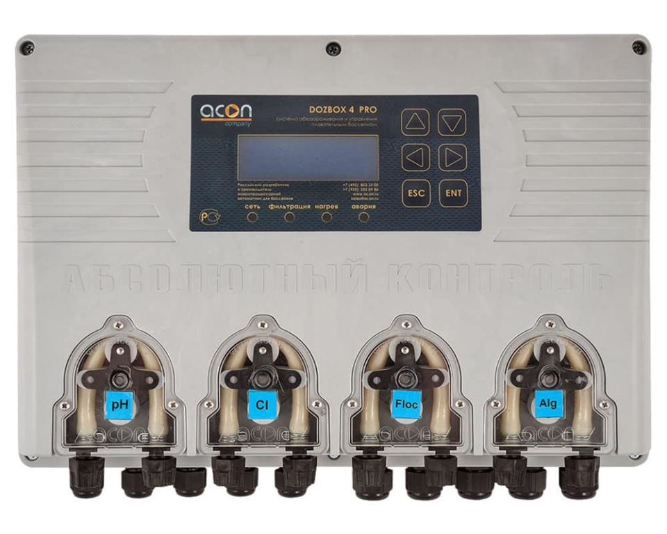 Автоматическая станция pH/Cl Акон DOZBOX-PRO/4 до 500 м3